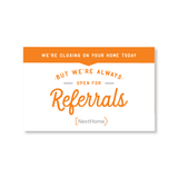 Referrals Sign-  white
